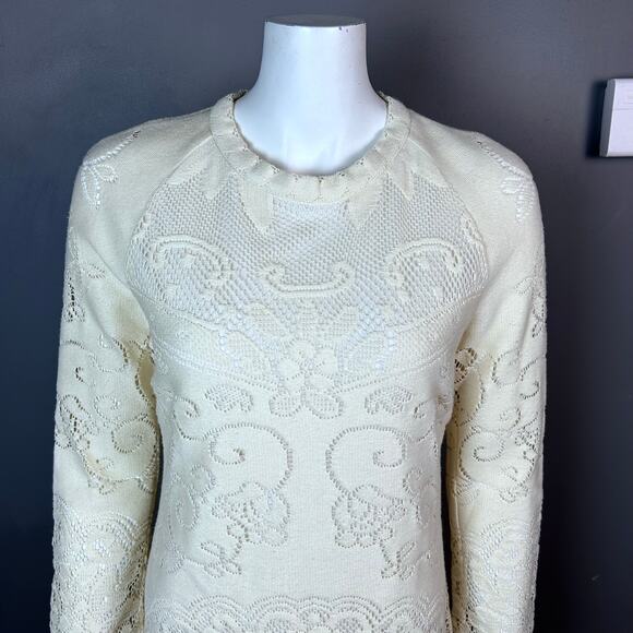 See By Chloe Dress size 8 FR 42 lace long sleeve Victorian sweater tiered - Picture 7 of 15